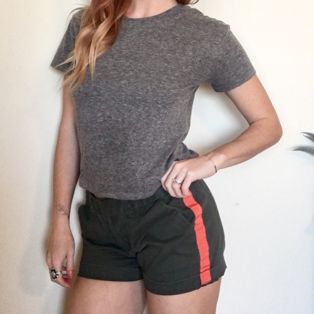 Target Merona green shorts orange stripes